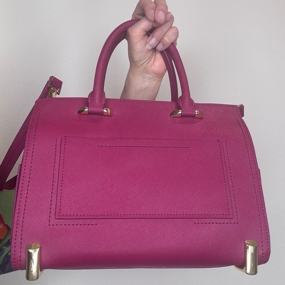 Zac Posen Saffiano Hot Pink Eartha satchel EUC - Picture 8 of 17